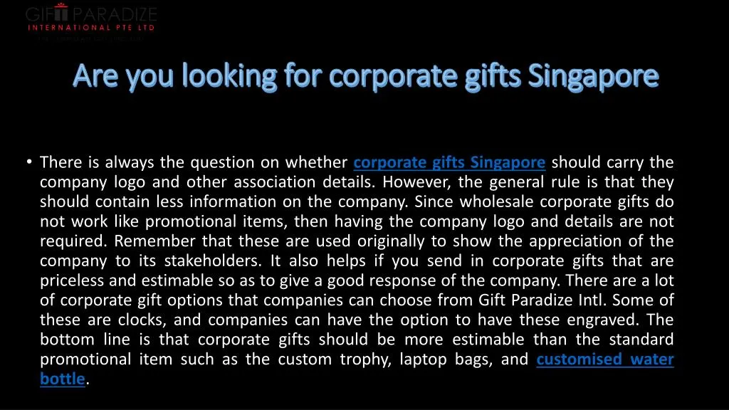 are you looking for corporate gifts singapore