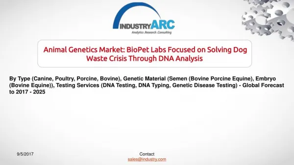 Animal Genetics Market: BioPet Labs Focused on Solving Dog Waste Crisis Through DNA Analysis