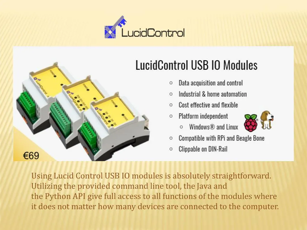 using lucid control usb io modules is absolutely
