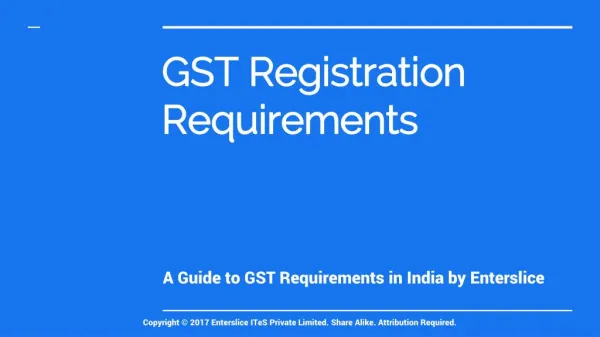 GST Registration Requirements in India