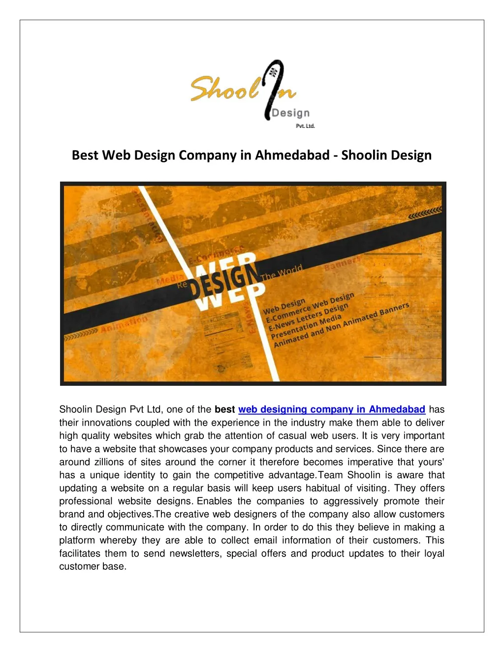 best web design company in ahmedabad shoolin