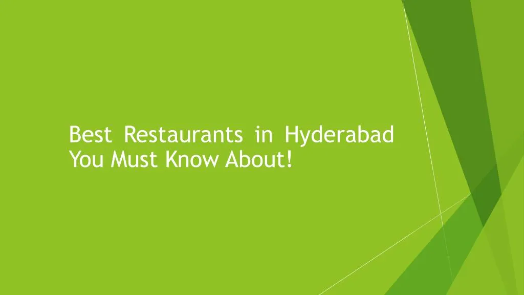 best restaurants in hyderabad you must know about