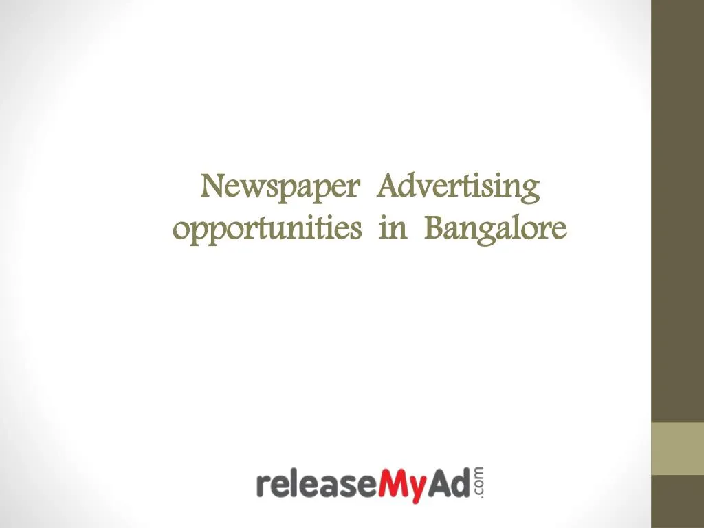 newspaper advertising opportunities in bangalore