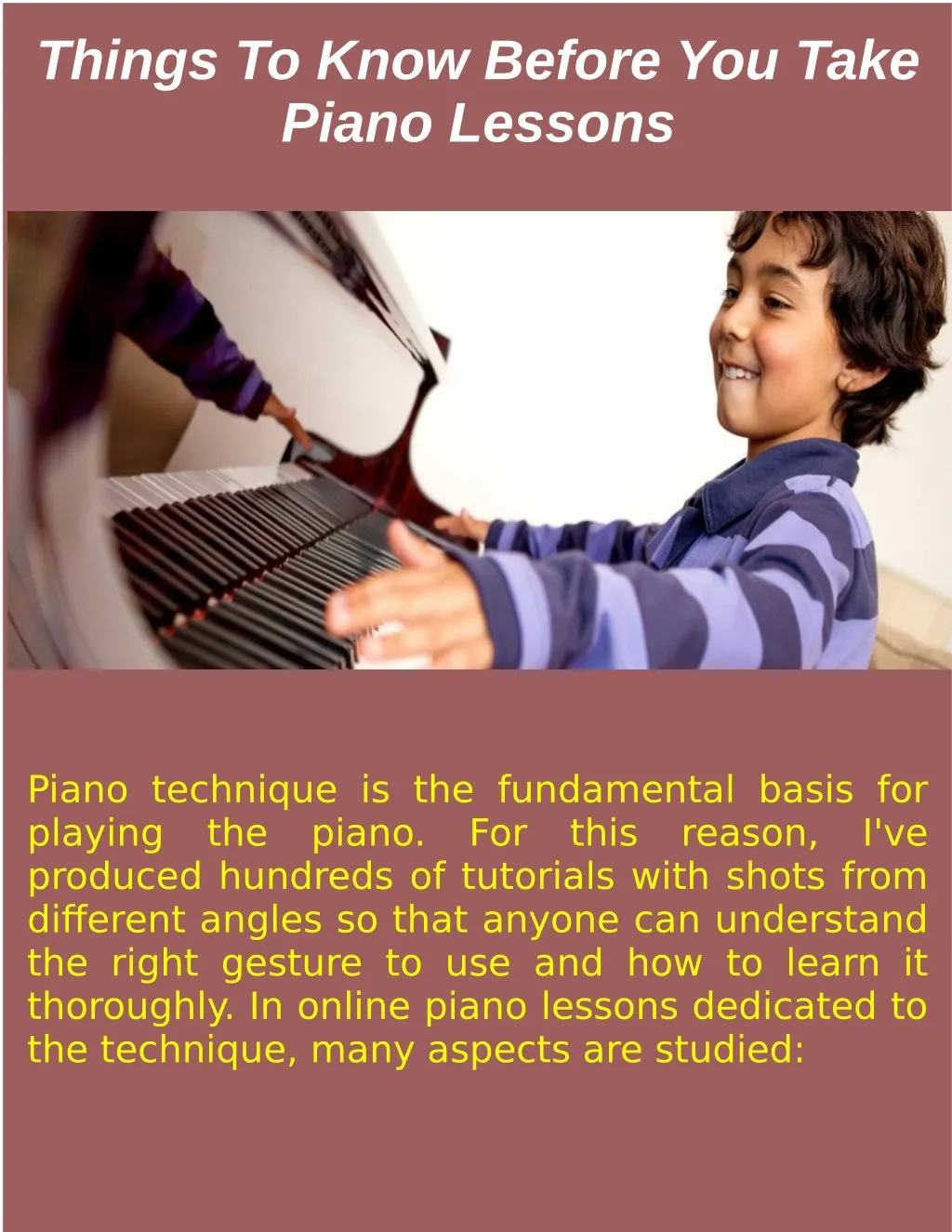 things to know before you take piano lessons