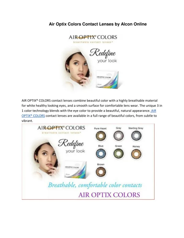 Air Optix Colors Contact Lenses by Alcon
