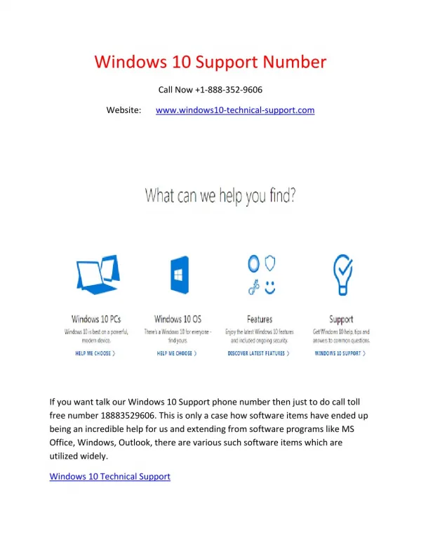 Windows 10 Support Number For All Users