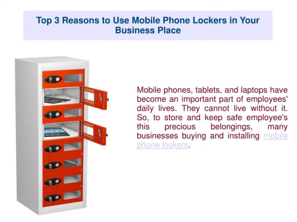 Top 3 Reasons to Use Mobile Phone Lockers in Your Business Place