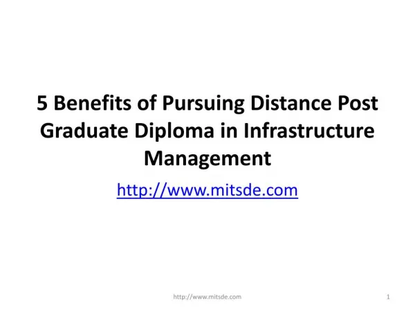 5 Benefits of Pursuing Distance Post Graduate Diploma in Infrastructure Management