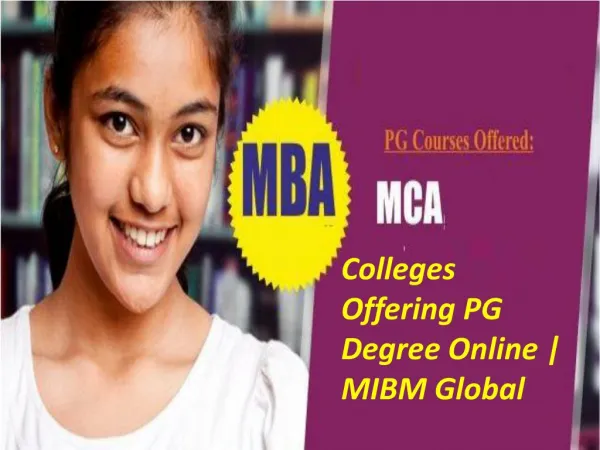 Colleges Offering PG Degree Online
