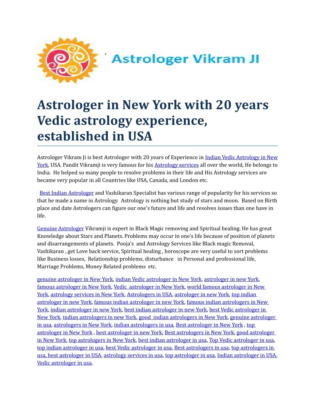 astrologer in new york with 20 years vedic