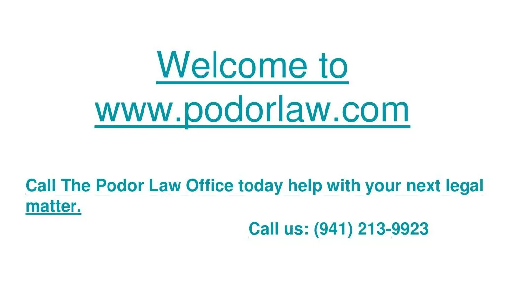 welcome to www podorlaw com