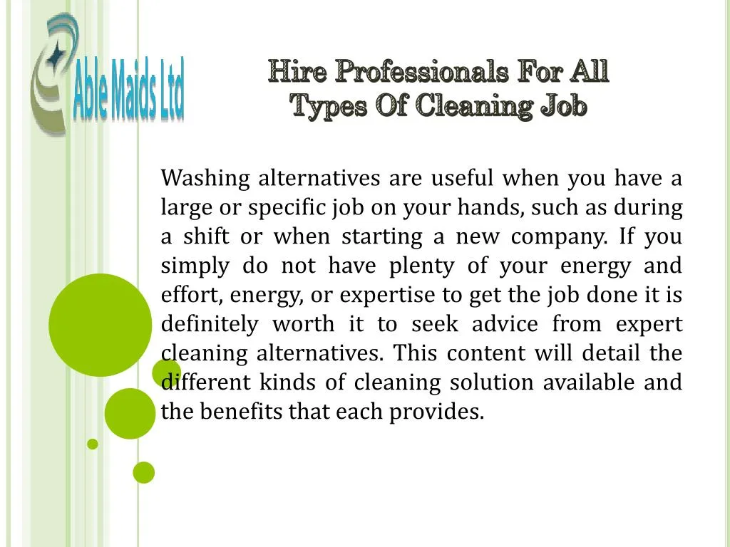 hire professionals for all types of cleaning job