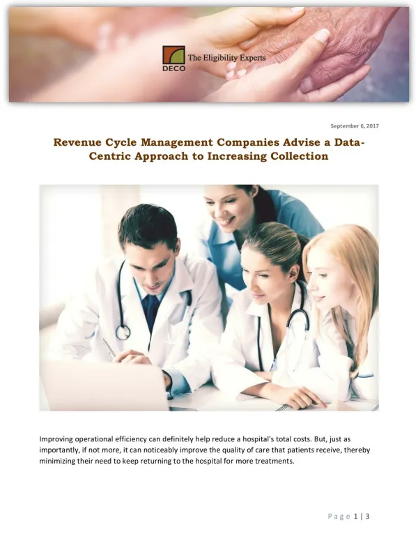 Revenue Cycle Management Companies Advise a Data-Centric Approach to Increasing Collection