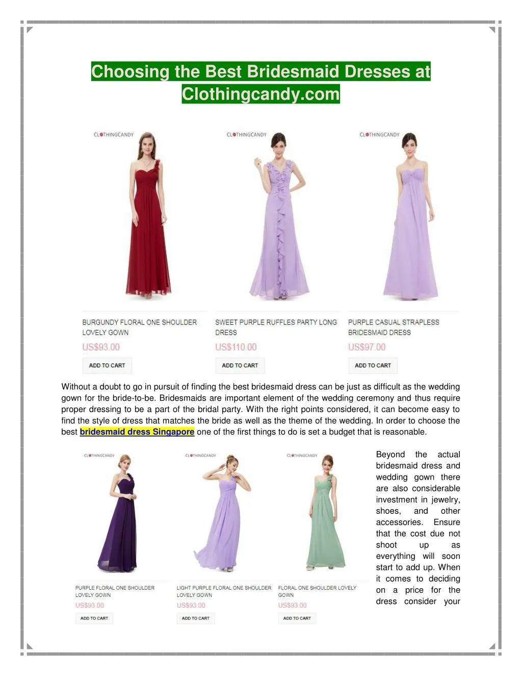 choosing the best bridesmaid dresses