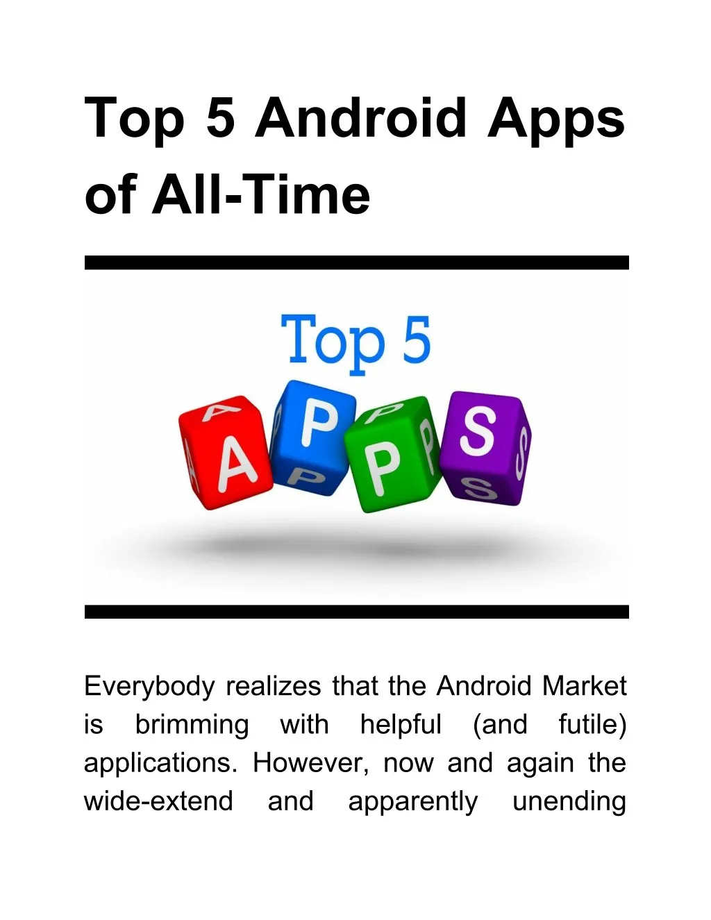 top 5 android apps of all time