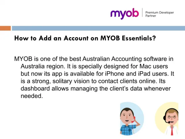 How to add an account on MYOB essentials?