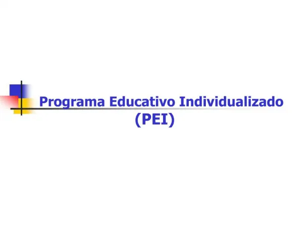 Programa Educativo Individualizado PEI