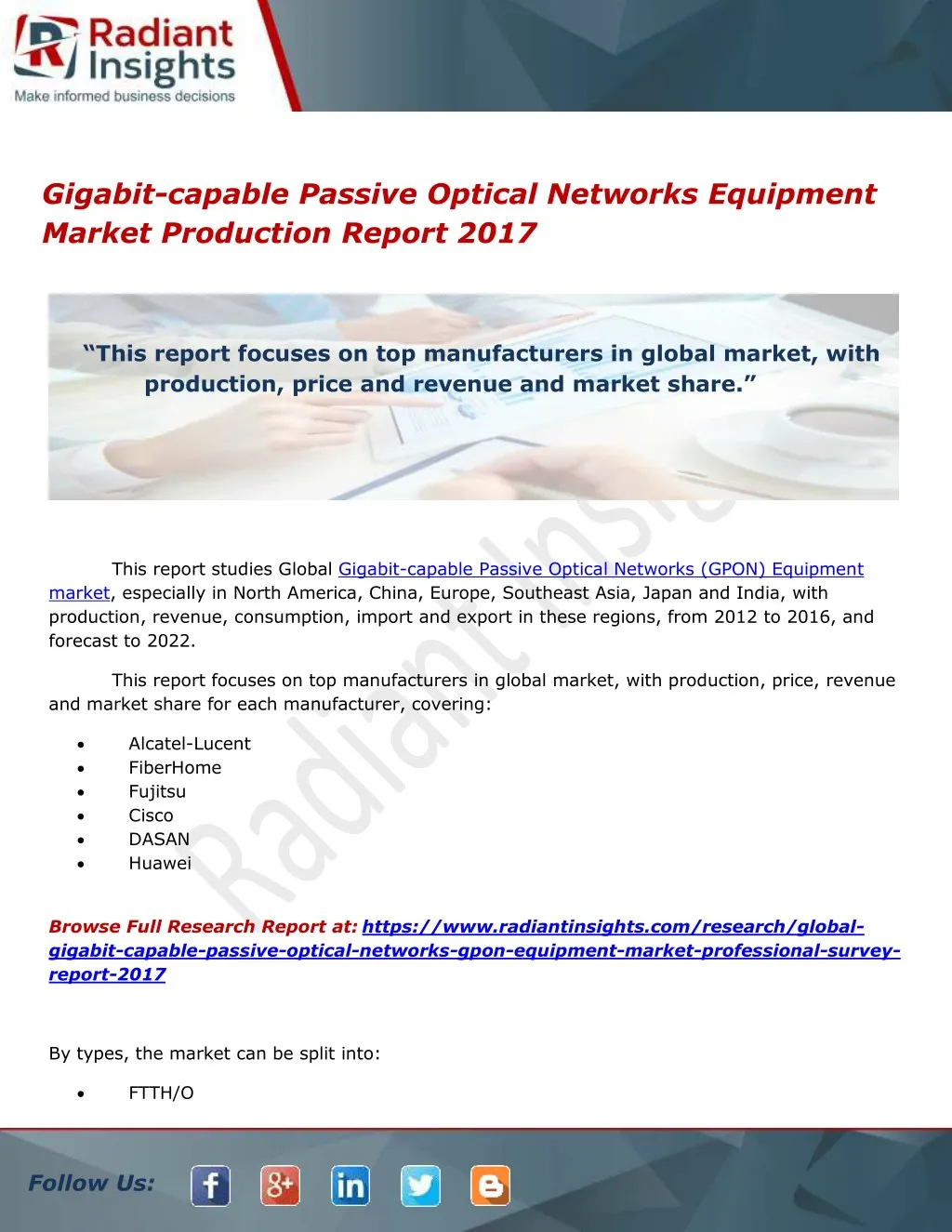 gigabit capable passive optical networks
