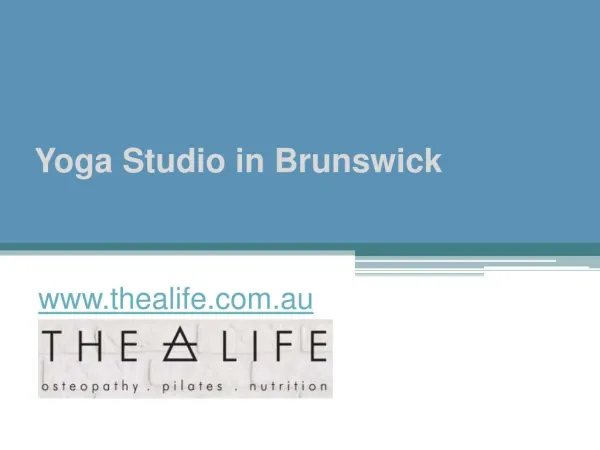 Yoga Studio in Brunswick - www.thealife.com.au