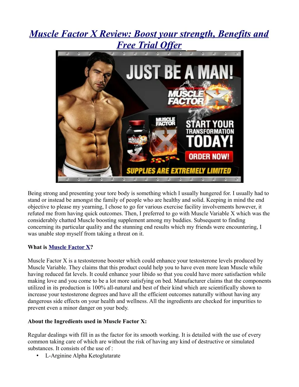 muscle factor x review boost your strength