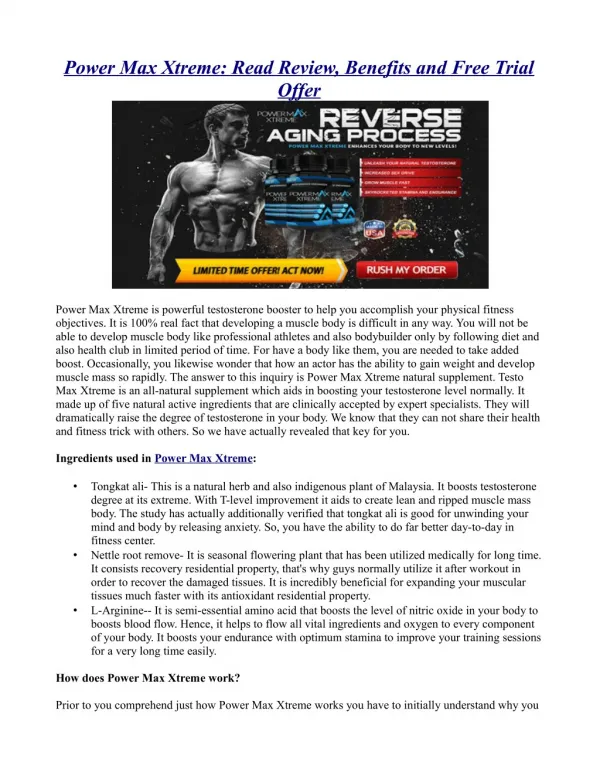 Power Max Xtreme: Read Review, Benefits and Free Trial Offer