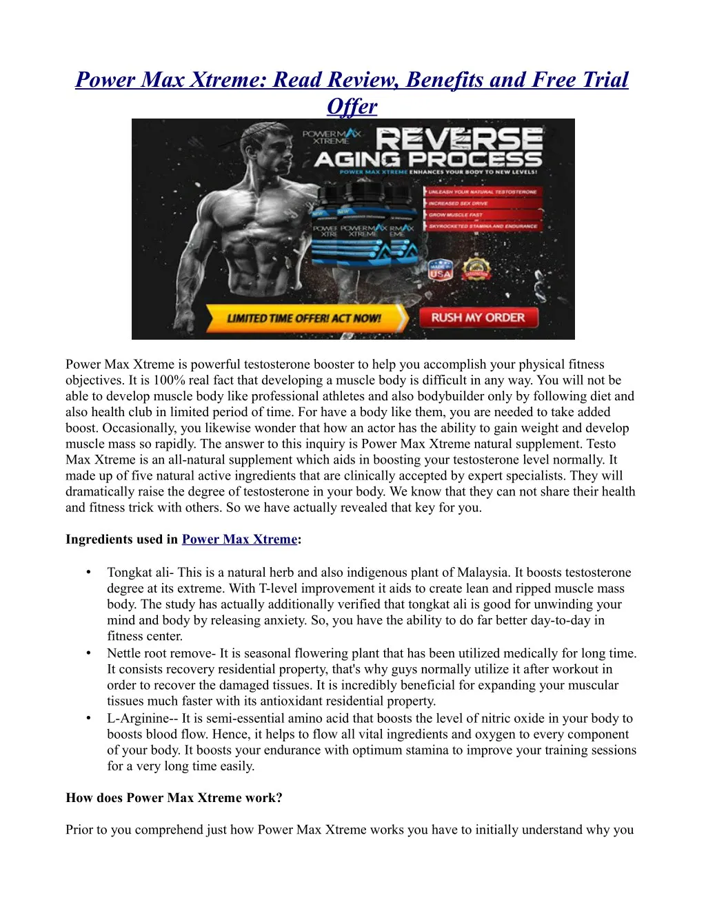 power max xtreme read review benefits and free