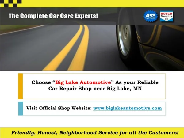 Choose "Big Lake Automotive" as your Reliable Car Repair Shop near Big Lake, MN