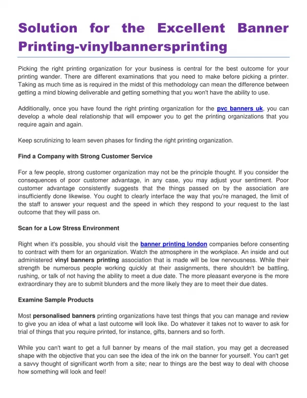 Solution for the Excellent Banner Printing-vinylbannersprinting