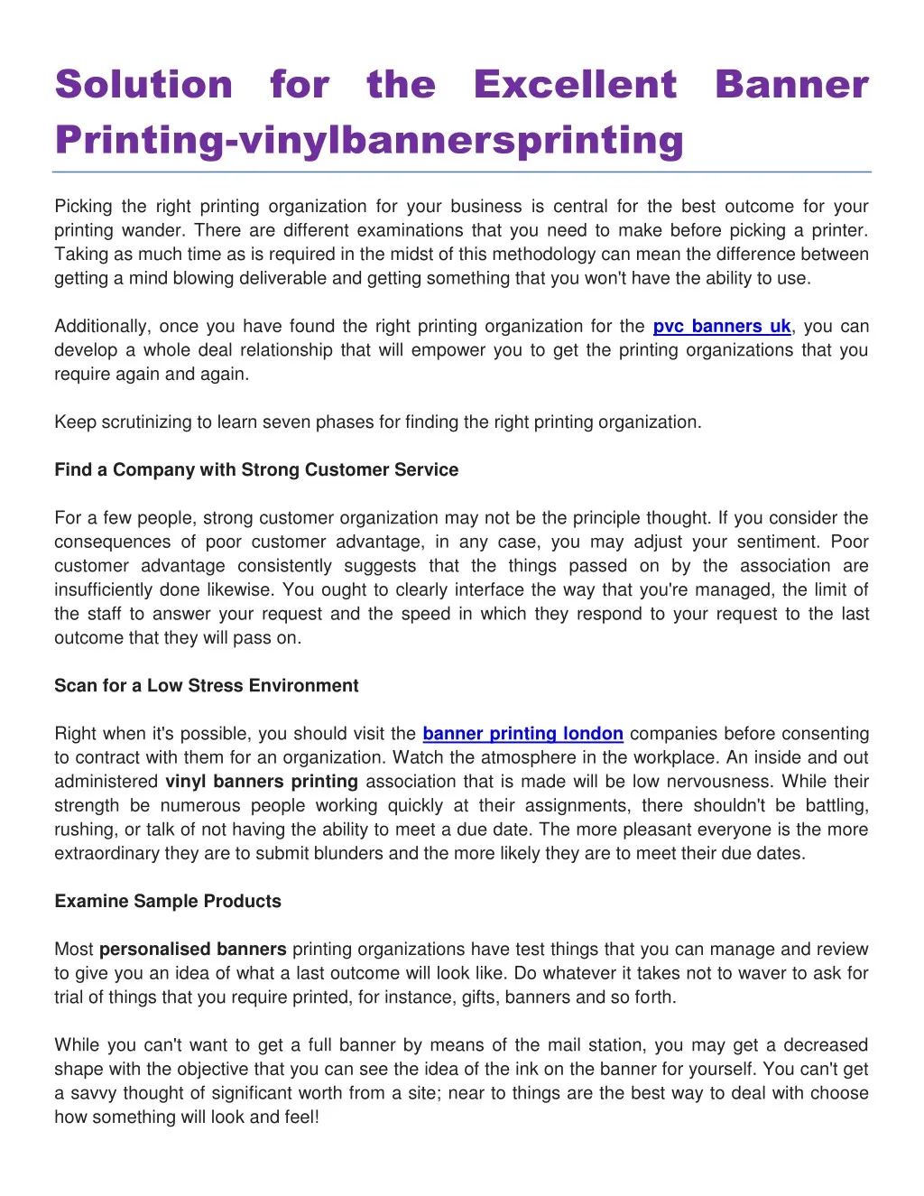 solution for the excellent banner printing