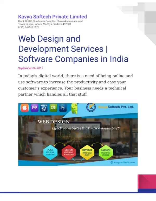 Web Design and Development Services | Software Companies in India