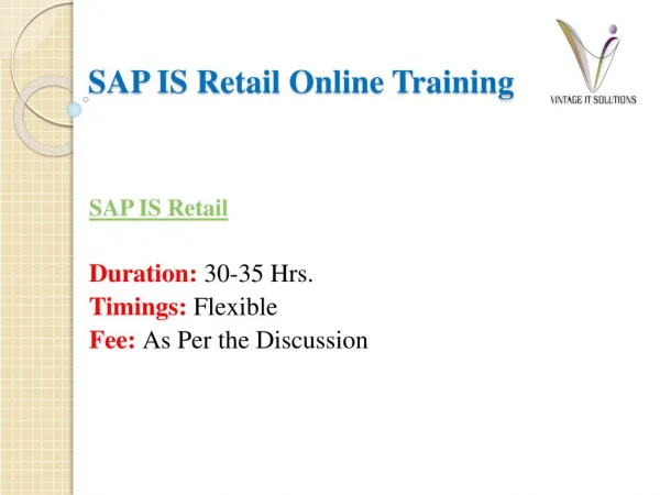 SAP IS Retail PPT