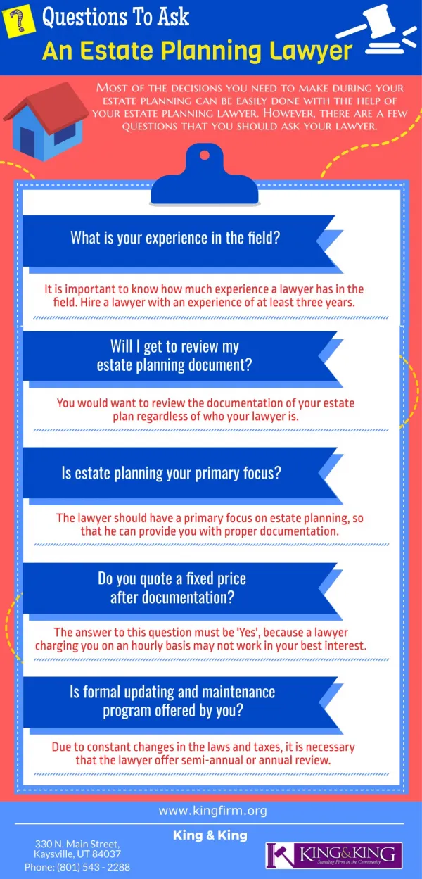 Questions To Ask An Estate Planning Lawyer
