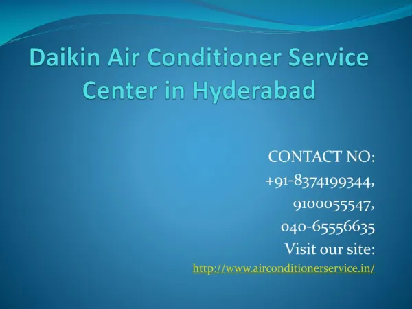 Daikin Air Conditioner Service Center in Hyderabad