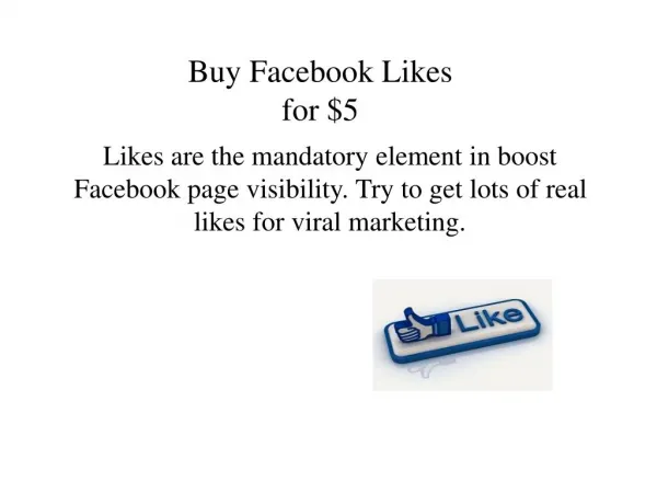 Buy Facebook Likes for $5