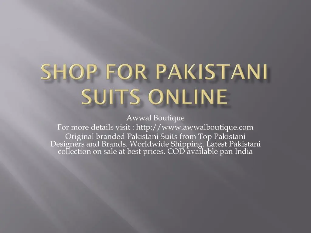 shop for pakistani suits online