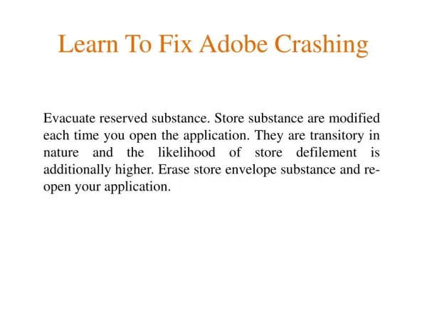 Learn To Fix Adobe Crashing