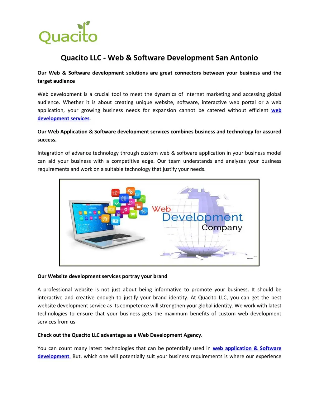 quacito llc web software development san antonio