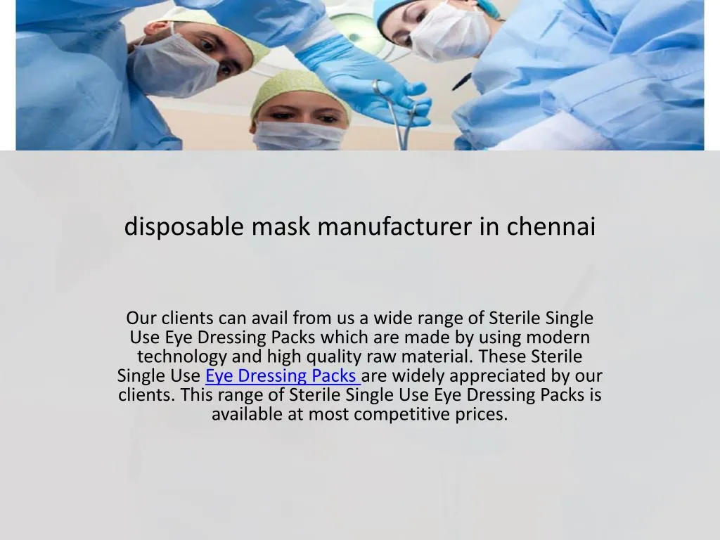 disposable mask manufacturer in chennai