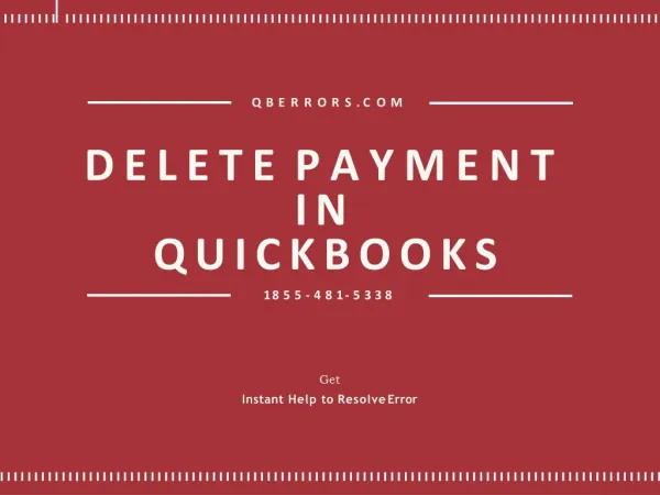 Process to Delete Payments in QuickBooks