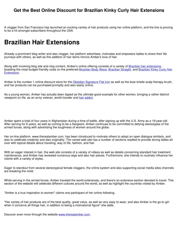 Get the Online Warehouse Prices for Brazilian Body Wave Hair Extensions