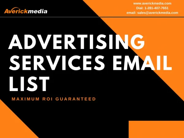 Advertising Services Email List
