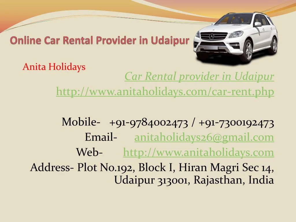 online car rental provider in udaipur
