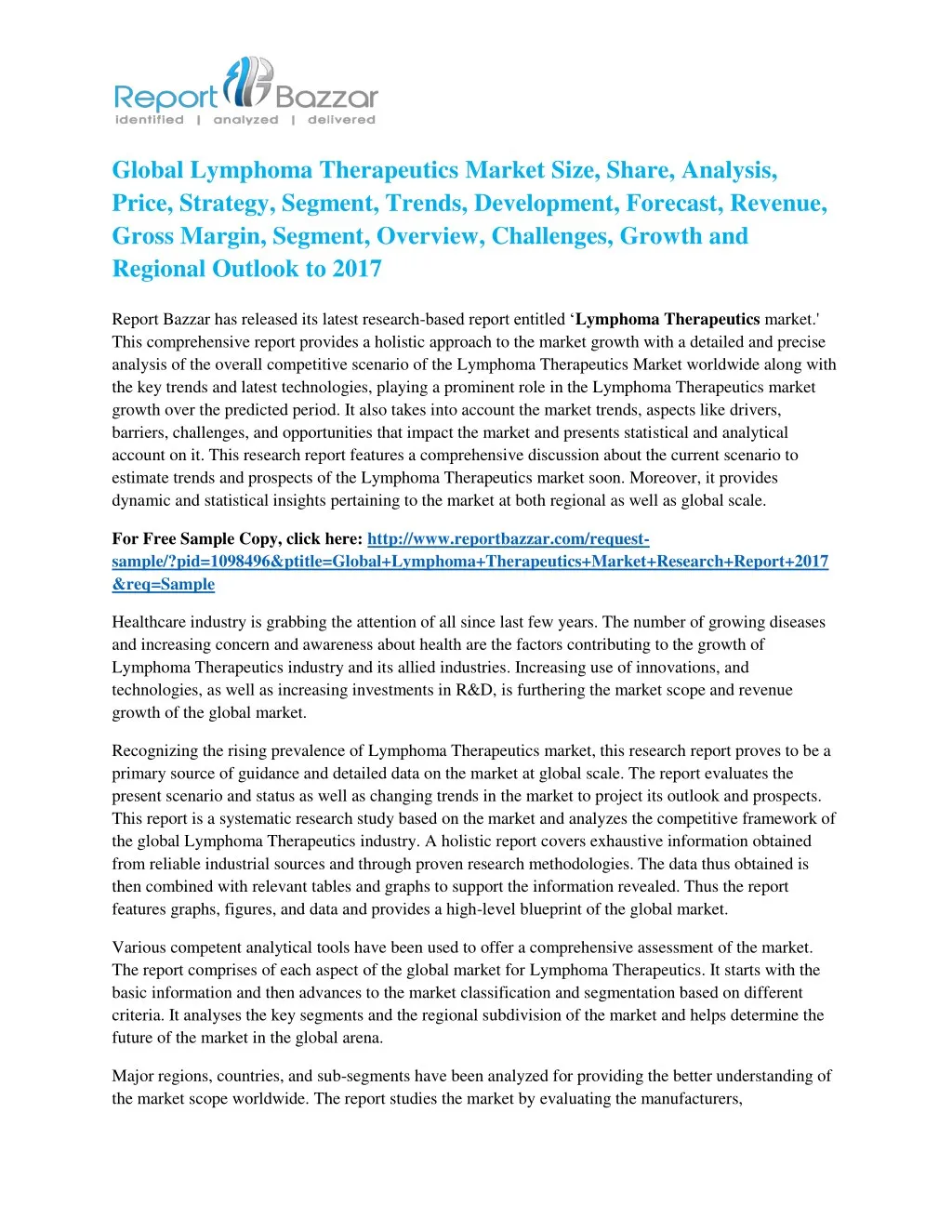 global lymphoma therapeutics market size share