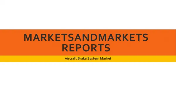 Aircraft Brake System Market worth 8.42 Billion USD by 2022