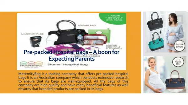 Pre-packed Hospital bags – A boon for expecting parents