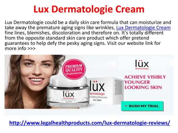 Lux Dermatologie Cream Reviews, Free Trial and Where to Buy