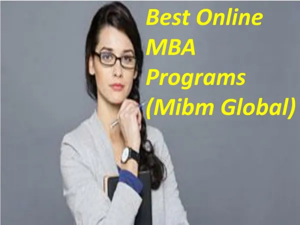 Best Online MBA Programs and Courses in MIBM GLOBAL