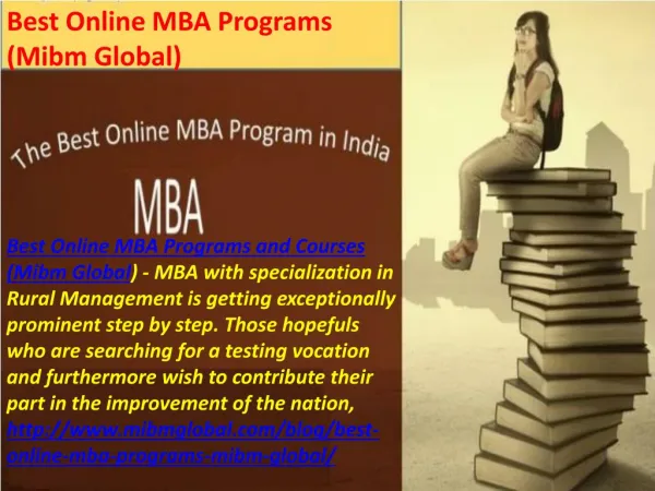 MBA with specialization in Best Online MBA Programs