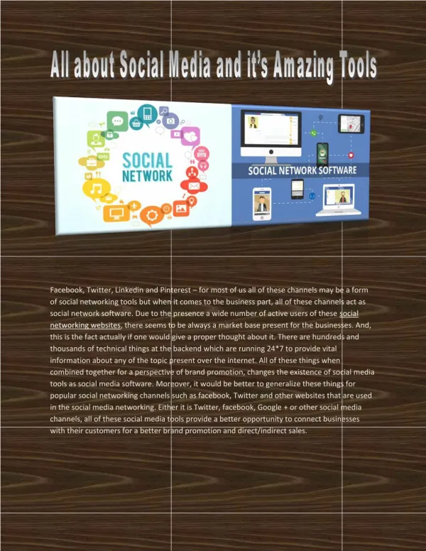 All about Social Media and it’s Amazing Tools