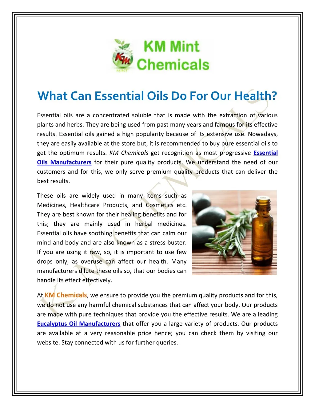 what can essential oils do for our health